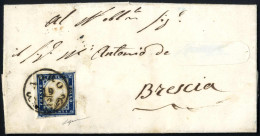 Cover ADRO 19/12, (annullo CO), 20 Cent Azzurro (Sardegna) Su Lettera A Brescia, Certificato E.Diena, Sass. 15/ P.8 - Sardinia