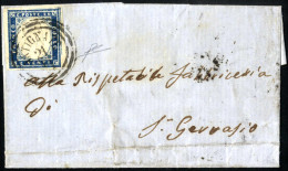 Cover ANTIGNATE 21/11 (annullo C3) Su 20 Cent Azzurro (Sardegna), Lettera Spedita A S. Gervaso, Sass. 15 / P.8 - Lombardo-Venetien