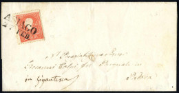 Cover ASIAGO 27 FEB (annullo SD) Su 5 Soldi II° Tipo, Lettera Spedita A Padova, Sass. 30 / P.5 - Lombardy-Venetia