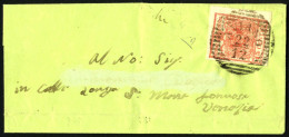 Cover AVIANO 4/8 (annullo LO) Su 30 Cent Carta A Macchina Spedita A Recoaro E 15 Cent Su Lettera Di Colore Verde Intenso - Lombardo-Venetien