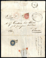 Cover BELLUNO 13 GIU. (annullo SI), Raccomandata Con 5 Soldi Sul Fronte E 10 Soldi Al Verso Per La Raccomandazione A Cen - Lombardo-Vénétie