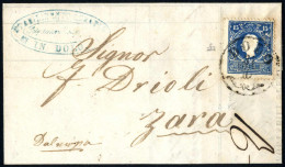 Cover DOLO 31/10 (annullo CO) Su 15 Soldi II° Tipo, Lettera Spedita A Zara, Sass. 32 / P.1 - Lombardy-Venetia