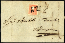 Cover EDOLO 22 DIC (annullo SI Lg) Su 5 Soldi I° Tipo, Lettera Spedita A Brescia, Sass. 25 / P.7 - Lombardy-Venetia