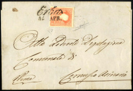 Cover ERBA 14 APR (annullo Cor) Su 5 Soldi I° Tipo, Lettera Spedita A Cernusco Asinario, Certificati E.Diena E Raybaudi, - Lombardo-Vénétie