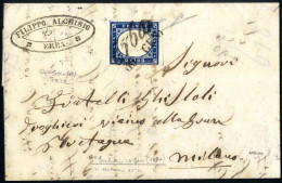 Cover ERBA 15 GEN (annullo Cor) Su 20 Cent Indaco Oltremare (Sardegna), Lettera Spedita A Milano, Certificato E.Diena, S - Sardaigne