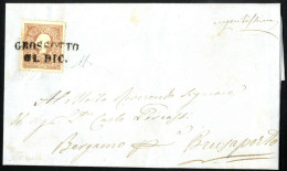 Cover GROSSOTTO 31 DIC (annullo SD) Su 10 Soldi I° Tipo, Lettera Spedita A Brusaporto, Sass. 30 / P.10 - Lombardo-Venetien