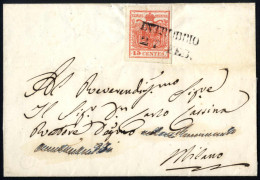 Cover INTROBBIO 27 FEB (annullo SD) Su 15 Cent III° Tipo, Lettera Spedita A Milano, Parte Dell'indirizzo Cancellata, Sas - Lombardo-Venetien