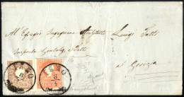 Cover ISEO 8/1 (annullo CO) Su 5 Soldi I° Tipo E 10 Soldi I° Tipo, Lettera Spedita A Gorizia, Certificato Cardillo, Sass - Lombardo-Venetien