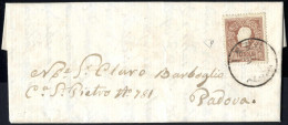 Cover Iseo, (CO Punti 10), Lettera Del 19.11.1859 Per Padova Affrancata Con 10 S. Bruno I Tipo, Firmata ED, Sass. 26 / 3 - Lombardo-Venetien