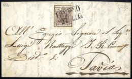 Cover LAVENO, Lettera Completa Del Testo Del 27.7.1852 Per Pavia, Affrancata Con 30 Cent. Bruno, Carta A Mano, I Tipo, A - Lombardy-Venetia