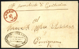 Cover LOREO 25/2 1859 (annullo CO In Rosso) Su Lettera In Franchigia A Cervignano, Sass. P.- - Lombardo-Veneto