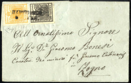 Cover Martinengo, SD Punti 12, Lettera Del 6.2.1858 Per Zogno Affrancata Con 5 Cent. Giallo Arancio E 10 Cent. Nero Inte - Lombardije-Venetië