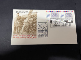 6-5-2024 (4 Z 20) Australia - 1981 - 50th Anniversary 1st Official Air Mail Australia To UK (2 Covers) - Airplanes