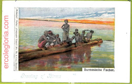 Af3905 - BURMA -  VINTAGE POSTCARD - Malaya, Burmesische Fisher - Myanmar (Burma)