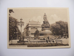 A547 . CPA. RUSSIE. St.Pétersbourg. Monument Catherine II. Beau Plan Animé.  écrite - Rusland