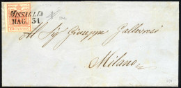 Cover Missaglia, SI Punti 10, Lettera Del 31.5 Per Milano Affrancata Con 15 C. Rosa Chiaro III Tipo Carta A Macchina, Fi - Lombardije-Venetië