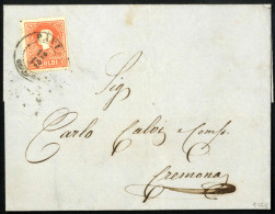 Cover PAVIA 4/12 (annullo 2CO) Su 10 Soldi I°tipo, Lettera Spedita A Iseo E Lettera Con 5 Soldi I° Tipo A Cremona, Sass. - Lombardy-Venetia