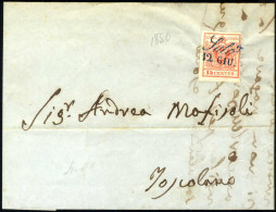 Cover Salò, (SI Azzurro Punti 12) Lettera Del 12.6.1850 Dodicesimo Giorno D'uso Per Toscolano Affrancata Con 15 C. Rosso - Lombardo-Veneto