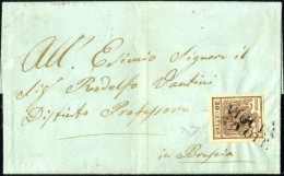 Cover Viggiù, SD Punti 12, Lettera Del 20.10.1854 Per Brescia Affrancata Con 30 C. Bruno Lillaceo II Tipo Carta A Mano,  - Lombardo-Veneto