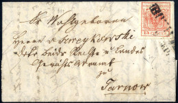 Cover 1854, 15 Cent III° Tipo Su Lettera Spedita Da "BOCHN(IA) 9 SEP" A Tarnow, Raro Uso Di Francobolli Del Lombardo-Ven - Lombardy-Venetia