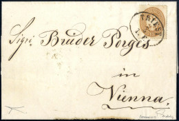 Cover 1863, 15 Soldi Su Lettera Spedita Da "TRIEST 2/5 / / - F" A Vienna, Raro Uso Di Francobolli Del Lombardo-Veneto In - Lombardo-Vénétie