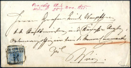 Cover 1854, Lettera Affrancata Con 9 Kreuzer Carta A Macchina Annullata "DA VENEZIA COL VAPORE 25/11" Spedita A Vienna,  - Altri & Non Classificati