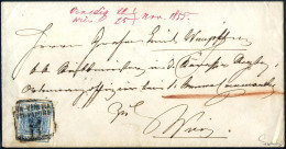 Cover 1854, Lettera Affrancata Con 9 Kreuzer Carta A Macchina Annullata "DA VENEZIA COL VAPORE 25/11" Spedita A Vienna,  - Other & Unclassified