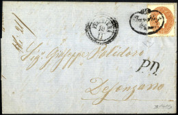 Cover 1861, 10 Kreuzer Su Lettera Da "PESCHIERA 19/11" (annullo C1 + O Orn) A Desenzano, Molto Raro Su Questa Emissione, - Autres & Non Classés