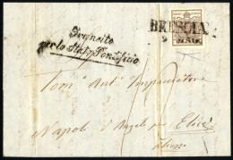 Cover 1850, 6 Kreuzer (I°tipo, Carta A Mano) Su Lettera Per L'estero Da "BRESCIA 9 MAG" (annullo SD) A Elice / Regno Di  - Lombardy-Venetia