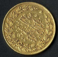 Abdül Azis, 1277-1293AH 1861-1876, 100 Piaster Gold, Jahr 1 Qustentiniya, Y 17, Vorzüglich, 6,66 Gr Fein - Islamic