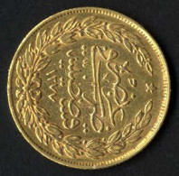 Abdül Azis, 1277-1293AH 1861-1876, 100 Piaster Gold, Jahr 7 Qustentiniya, Y 17, Sehr Schön, 6,66 Gr Fein - Islamiche