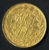 Muhammad V, 1327-1336AH 1909-1918, 100 Piaster Gold, Jahr 4 Qustentiniya, Y 51, Vorzüglich, 6,66 Gr Fein - Islámicas