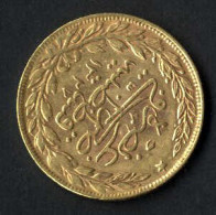 Delcampe - Muhammad V, 1327-1336AH 1909-1918, 100 Piaster Gold, Jahr 9 Qustentiniya, Y 51, Sehr Schön, 6,66, Gr Fein - Islamiques