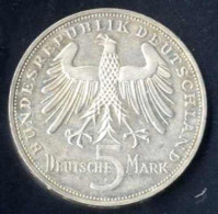 5 DM 1955, Friedrich Schiller, Silbergedenkmünze, Vz, J.389 - Autres & Non Classés