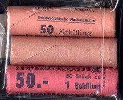 1 Schilling 1972, 1973 Und 1975, Je Eine Originalrolle Zu 50 Stück Der ÖNB, ZSP Und GNZ, Unz - Autriche