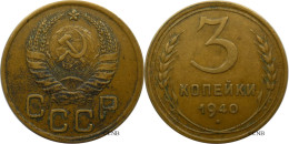 URSS - 3 Kopecks 1940 - TTB/XF45 - Mon5368 - Russland