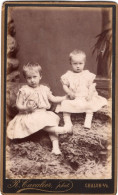 Photo CDV De Deux Petite Fille élégante Posant Dans Un Studio Photo A Chalon-sur-Saone - Antiche (ante 1900)
