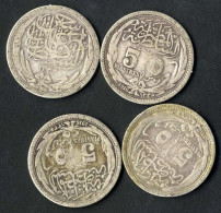 Britische Okkupation, 5 Piaster Silber, 1916, KM 318 Y 40, Schön, 4 Stück - Egipto