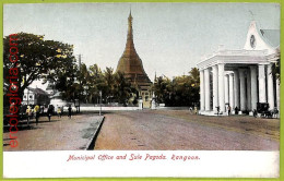 Af3912 - BURMA -  VINTAGE POSTCARD - Rangoon,Municipal Office And Sule Pagoda - Myanmar (Burma)