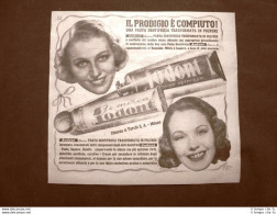 Pubblicità D'epoca Del 1940 Dentifricio Jodont Prodigio Compiuto Chiozza Turchi - Andere & Zonder Classificatie