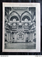 Arte Italiana Nave Conte Grande: Salone Delle Feste + Biblioteca Stampa Del 1928 - Sonstige & Ohne Zuordnung