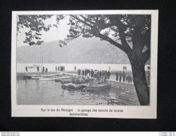 Sul Lago Di Bourget: L'attracco Delle Barche Da Corsa Stampa Del 1905 - Other & Unclassified