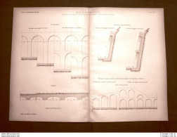 Tavola Dei Primi 900 Muri Di Rivestimento Pilastri Ed Archi Specchi Malta Baggi - Other & Unclassified