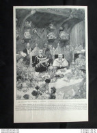 Re Vittorio Emanuele III A Londra + Spedizione Inglese Tibet Stampa Del 1903 - Sonstige & Ohne Zuordnung