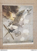 Retrocopertina La Domenica Del Corriere Del 1916 Susegana Aereo D'Austria WW1 - Autres & Non Classés