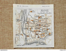 Pianta O Piantina Del 1937 La Città Di Bolzano Trentino Alto Adige T.C.I. - Geographische Kaarten