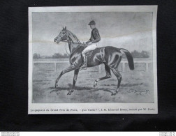 Il Cavallo Vincitore Del Gran Premio Di Parigi, Quo Vadis? Stampa Del 1903 - Andere & Zonder Classificatie