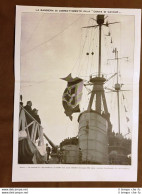 Spezia Nel 1915 Consegna Bandiera Di Combattimento Dreadnought Conte Di Cavour - Sonstige & Ohne Zuordnung