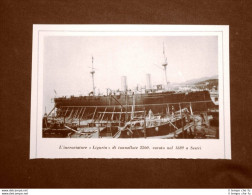 Sestri Ponente Nel 1889 Varo Dell'incrociatore Liguria Ristampa - Autres & Non Classés