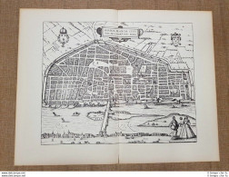 Veduta Della Città Di Orléans Francia Anno 1588 Braun E Hogenberg Ristampa - Cartes Géographiques